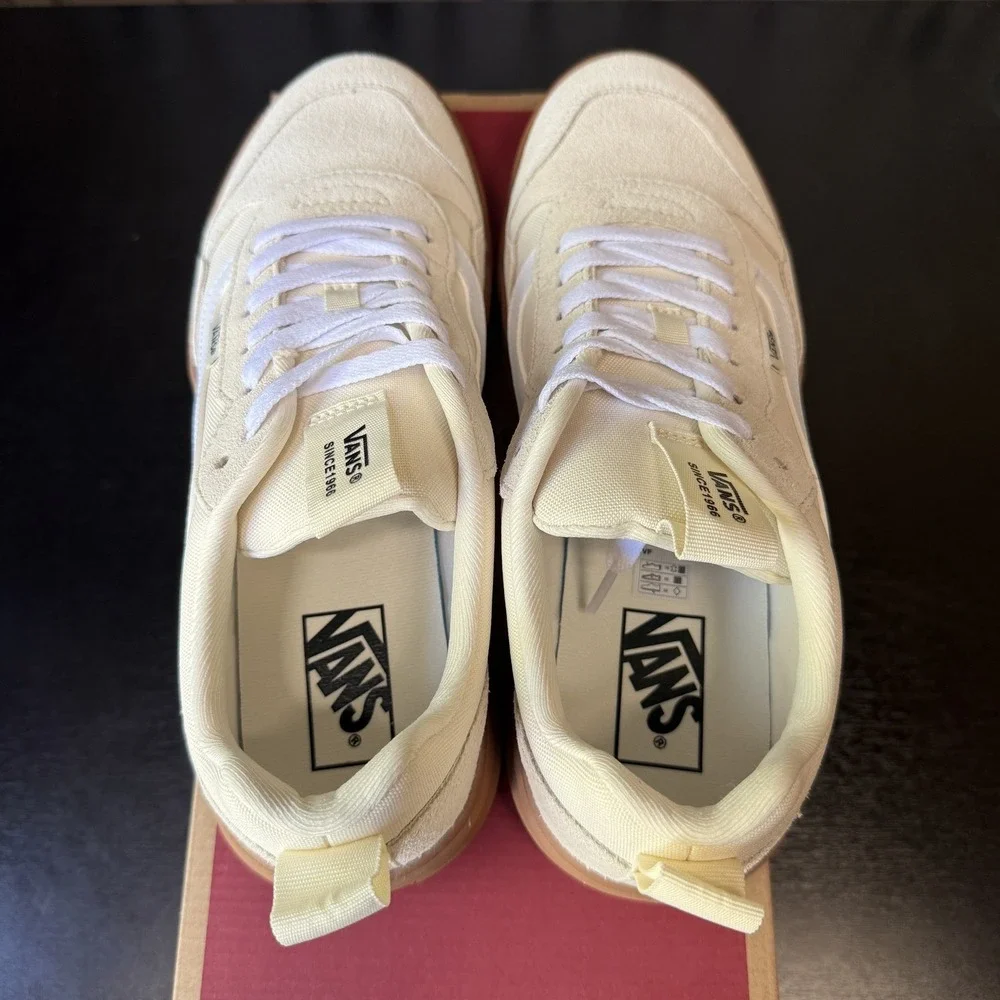 Vans Range EXP Men's Suede Sneakers Shoes White Gum Men's Size 10